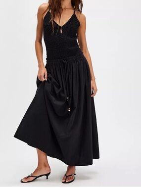 Free People Seaside Solid Maxi Skirt Set